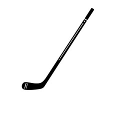 Ice Hockey Stick Silhouette: A sleek, minimalist silhouette of an ice hockey stick, embodying the essence of a dynamic sport. A symbol of passion and competition.