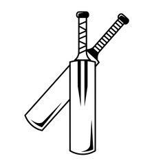 Cricket Bats: A monochromatic, graphic portrayal of two cricket bats crossed, emphasizing the sport's equipment. This image evokes the spirit of competition and the tools of the game.