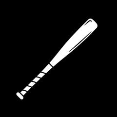 Baseball Bat Icon: A sleek, minimalist illustration of a classic baseball bat, set against a dark background. This graphic conveys action and the spirit of sport.