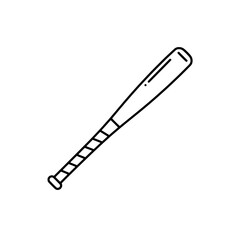 Baseball Bat Silhouette: A sleek, minimalist illustration of a baseball bat, perfect for any design or project.