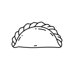 Delicious Pastel Illustration: A simple illustration showcasing the charm of a perfect, delicious pastel with its inviting form, crafted in a clean, line art.