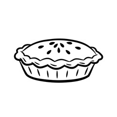 Homemade Pie: A tempting illustration showcases a beautifully crafted pie, perfect for culinary projects, food blogs, and recipe designs.