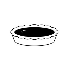 The Silhouette of a Delightful Tart: A simple yet enticing line drawing of a delectable dessert, evoking the classic flavors of baking and a moment of sweet indulgence.