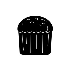 Muffin Silhouette: A simple, clean silhouette of a muffin, perfect for culinary or graphic design projects.