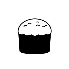 Delicious Bakery Delight: This image captures the essence of a single, tempting baked treat. This simple yet appealing monochrome visual of a sweet food is a perfect treat.