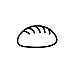 Artisanal Bread: A minimalistic, line art depiction of a freshly baked loaf of bread, showcasing its simple elegance and universal appeal.