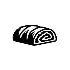 Swiss Roll Slice: A delicious slice of swiss roll cake presented in vector format with swirling icing details.