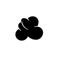 Popcorn Silhouette: Simple and visually appealing popcorn graphic in solid black, ideal for creative projects.