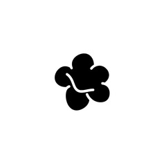 Popcorn Silhouette: A striking high-contrast, black and white silhouette of a single popcorn, its fluffy form isolated, ready for your next project or design.
