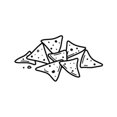 Crispy Delight: An appetizing illustration of tortilla chips, capturing the simplicity and joy of snacking.