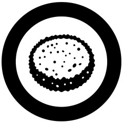 Samosa Graphic Icon: A striking and minimalist black-and-white icon of a samosa, a delectable treat.