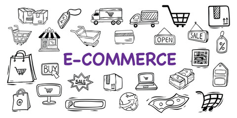 Web and e commerce hand drawn collections