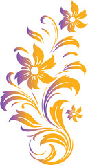 Elegant Floral Vector Design, Abstract Floral Illustration, Botanical Vector Art, Floral Vector Elements Set, Decorative Floral Pattern