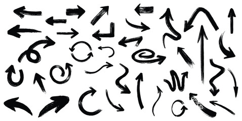 Collection of hand-drawn directional arrows.