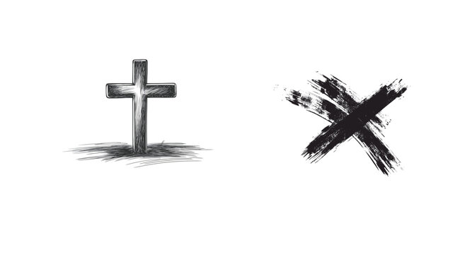 A cross drawn in ash symbolizing religion, faith, repentance, and spirituality—representing Ash Wednesday, Christian devotion, solemn rituals, and sacred reflection in a simple yet deeply meaningful 