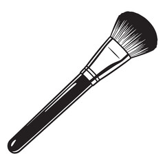 Vector illustration of a black and white makeup brush isolated on white background