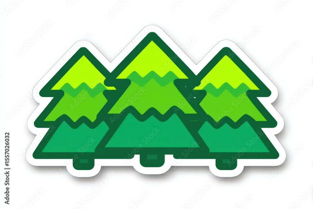 Poster artistic representation of evergreen coniferous trees carefully arranged to create depth and texture
