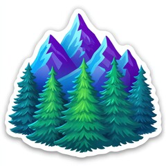 Obraz premium Spectacular visual representation of majestic mountains silhouetted against a vibrant blue sky surrounded by lush evergreen trees creating a serene natural landscape bringing calmness and