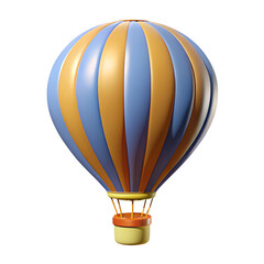 Obraz premium 3D Hot Air Balloon Isolated on Transparent Background