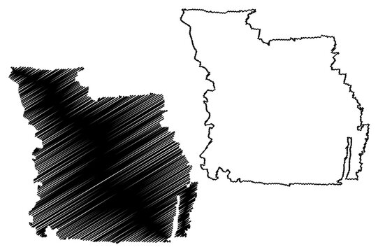 South Tangerang City (Republic of Indonesia, Java island) map vector illustration, scribble sketch City of South Tangerang map