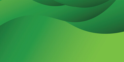 Abstract Green Wave Background With Smooth Gradient
