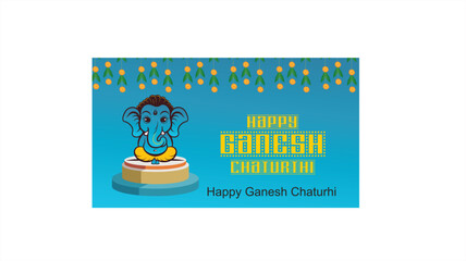 Ganesh Chaturthi with golden shiny Lord Ganesheople celebrating Lord Ganpati background for Ganesh Chaturthi festival of India