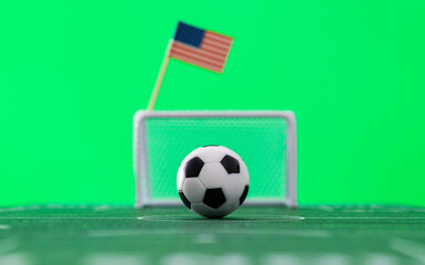 Soccer ball with American flag