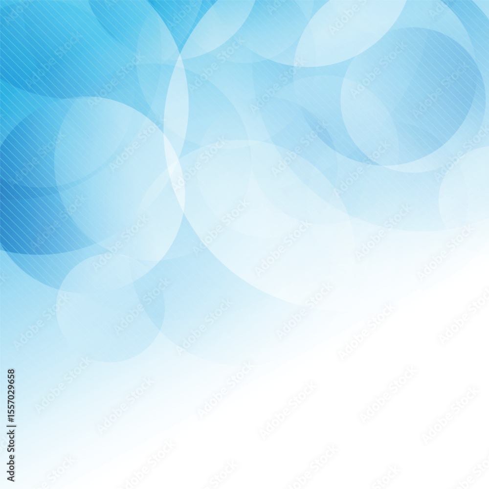 Poster abstract background with overlapping circles and light blue gradient isolated on transparent backgro