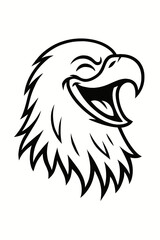 
Laughing Eagle Head Vector Illustration