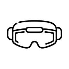 Virtual reality goggles in simple line art style  