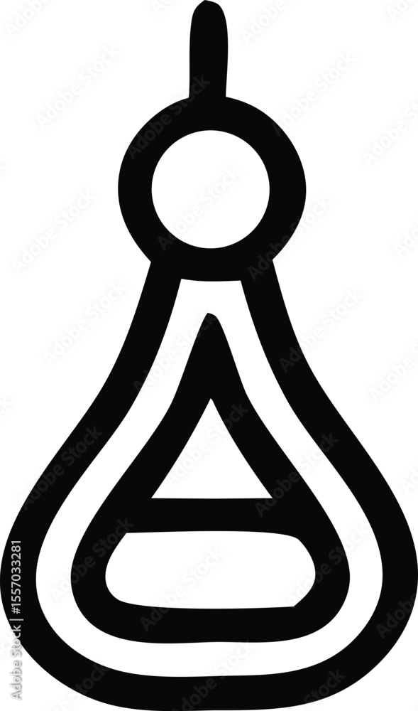 Aufkleber abstract black and white geometric symbol featuring a teardrop shape circle triangle and rectangle i