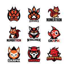 Set of mascot logo t shirt print vector illustration
