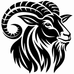 Majestic Mountain Goat A Profile Illustration