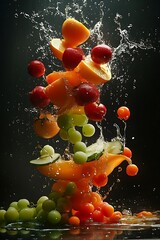 Fresh Fruit Splash with Vibrant Colors.