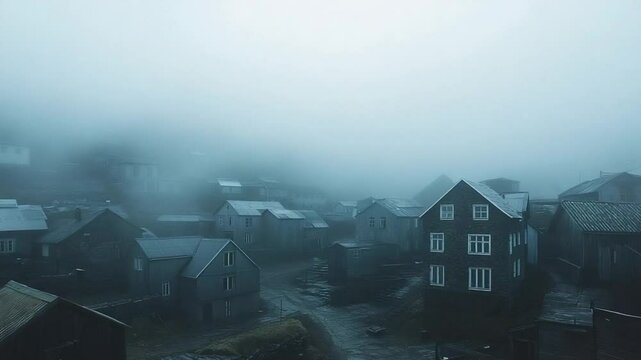 saksun village winter fog morning faroe islands video