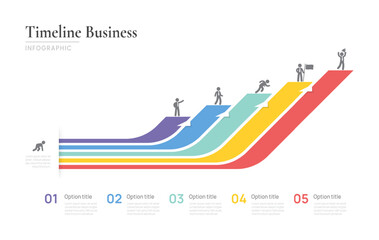 Naklejka na ściany i meble infographics timeline Business with 5 steps to success, presentation template with icon elements vector illustration.