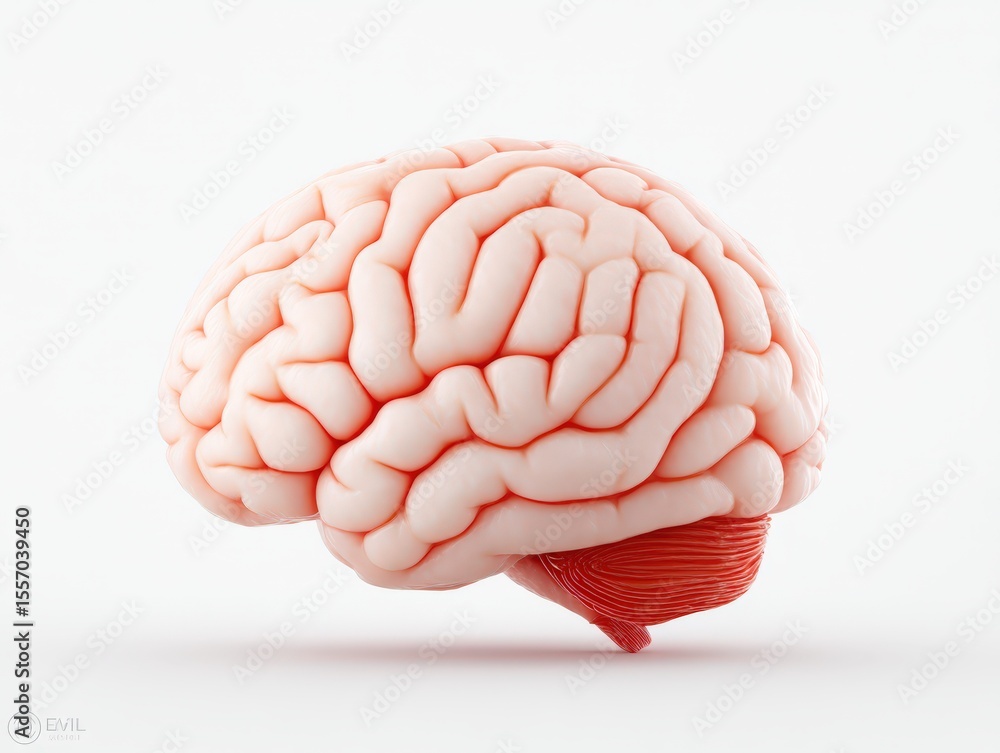 Poster intricate anatomical representation of the human brain showcasing neural complexity and cerebral top