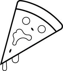 Flat Style Slice of Pepperoni Pizza with Dripping Cheese Vector Clipart