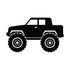 Monster truck silhouette vector , Black Monster truck silhouette 