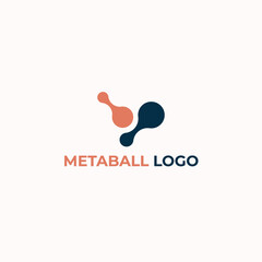 Abstract Metaball Logo. Fluid Shape. Isolated Modern Design