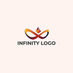 Modern colorful infinity lineart logo. Isolated vector symbol with smooth curves and vibrant gradient lines. Ideal for branding. technology. business identity. and creative graphic design projects.