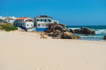 Fototapeta premium Beach house in Baleal beach in Peniche Portugal