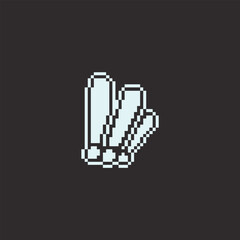 this is exclamation mark icon in pixel art with white color with black background this item good for presentations,stickers, icons, t shirt design,game asset,logo and your project.