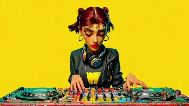 Electrifying beats and vibrant colors ignite the night with an energetic DJ performance