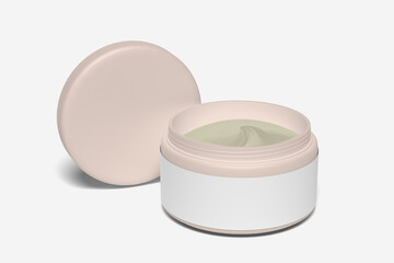 Cosmetic Jar Mockup on White Background
