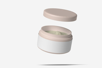 Cosmetic Jar Mockup on White Background