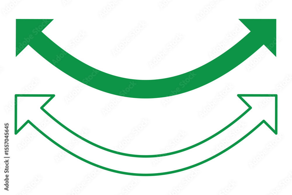 Poster double arrow icon set. dual semi circular arrow. two side arrows icon vector. horizontal double-head