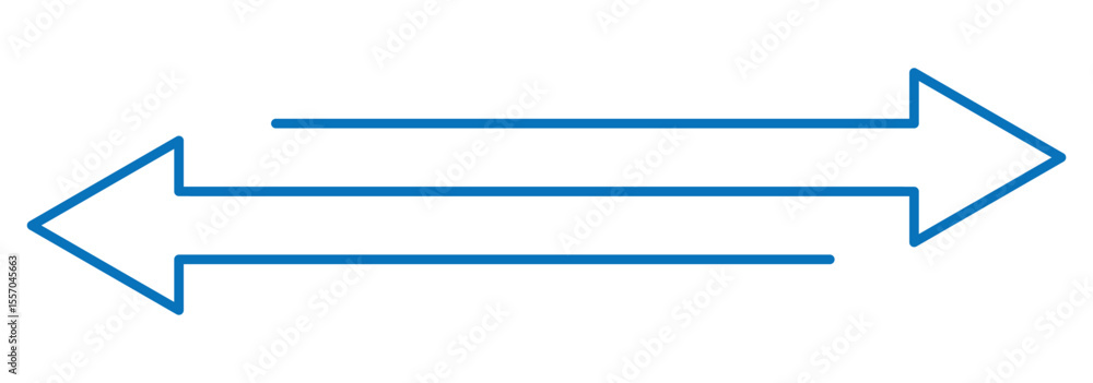 Poster dual sided arrow vector. two way direction arrows. right direction and left direction arrow icon vec
