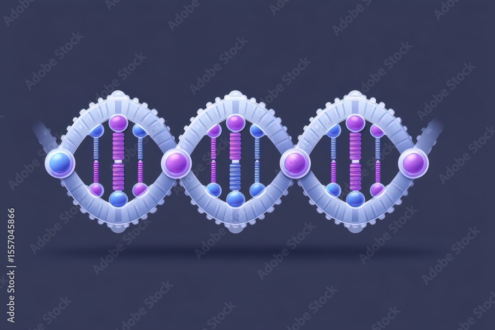 Aufkleber captivating visualization of intertwined dna helix structure showcasing vibrant nucleotide sequences