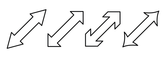 Double arrow icon. Horizontal dual sided long straight arrow signs. Transfer icon. Exchange arrow icon. Vector illustrator